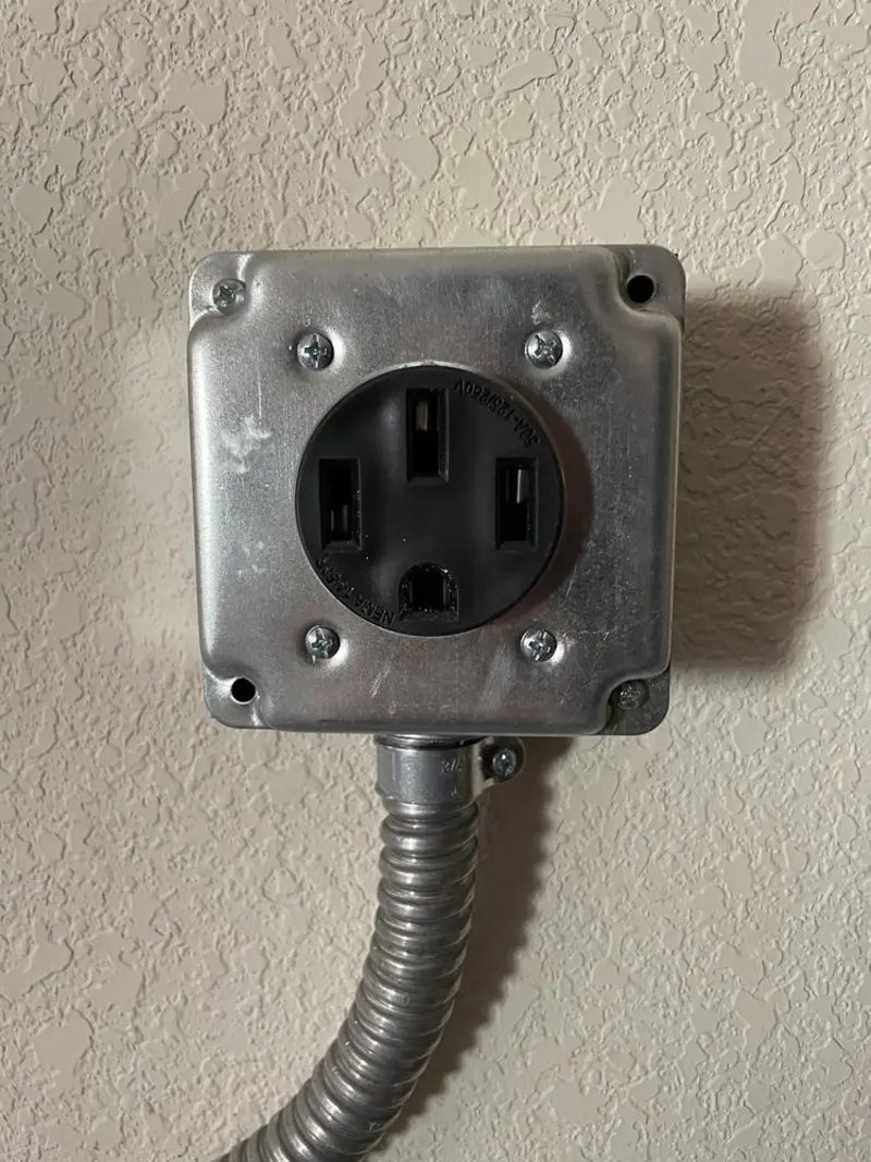 NEMA 14-50 outlet installed for Smart Home Electrical in Pensacola Station